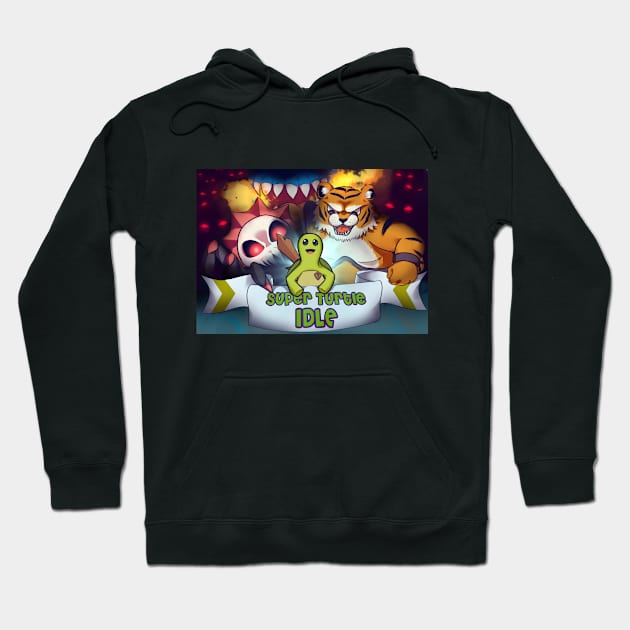 Super Turtle Idle Promo Art Hoodie by Lilynee-